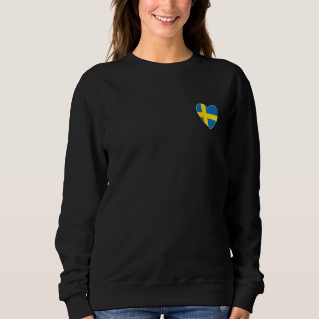 I Heart Sweden  Fun Swedish Flag Heart Sweatshirt (Vorderseite)