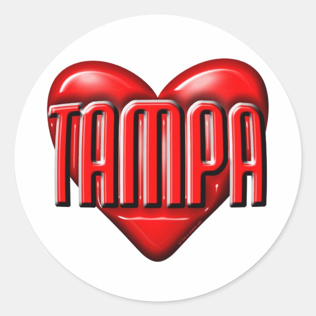I Heart Tampa Runder Aufkleber (Vorderseite)