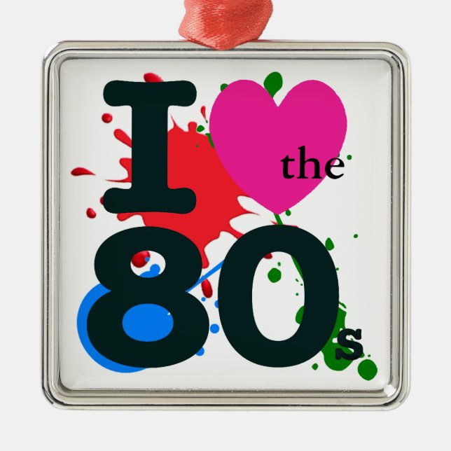 I Heart the 80 Ornament Aus Metall (Vorne)