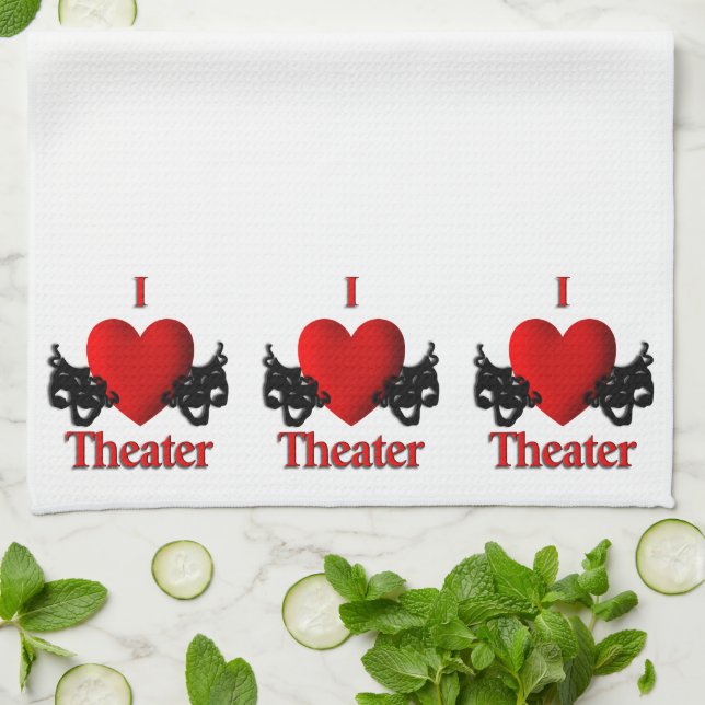 I Heart Theater Geschirrtuch (Gefaltet)