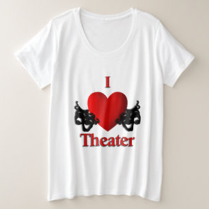 I Heart Theater Große Größe T-Shirt