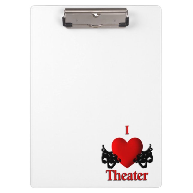 I Heart Theater Klemmbrett (Vorderseite)