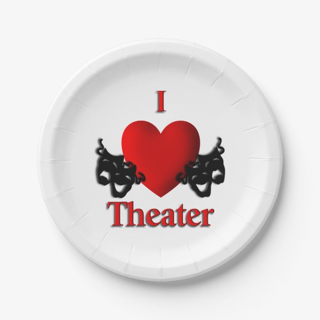 I Heart Theater Pappteller (Vorderseite)