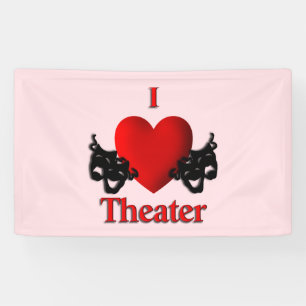I Heart Theater Pink Banner
