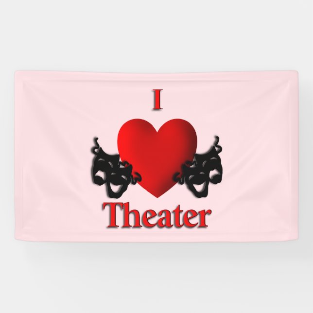 I Heart Theater Pink Banner (Horizontal)
