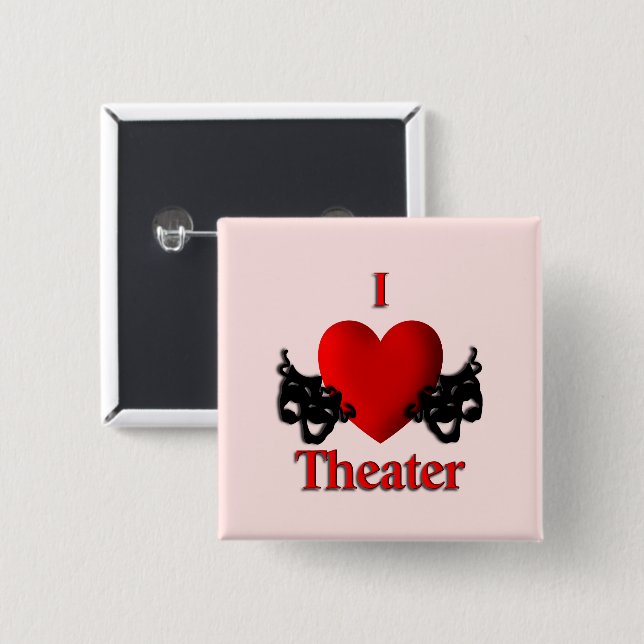 I Heart Theater Pink Button (Vorne & Hinten)