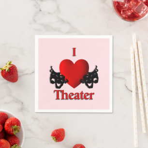 I Heart Theater Pink Serviette