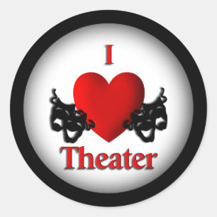 I Heart Theater Runder Aufkleber
