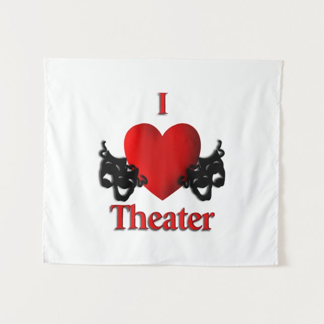 I Heart Theater Wandteppich (Vorderseite (Horizontal))