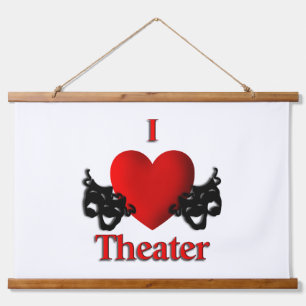 I Heart Theater Wandteppich Mit Holzrahmen