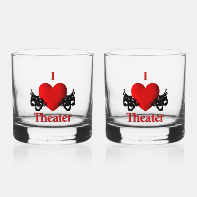 I Heart Theater Whiskyglas (Vorderseite)