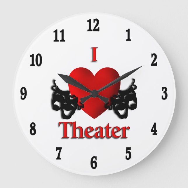 I Heart Theater Zwölf Zahlen Große Wanduhr (Vorderseite)