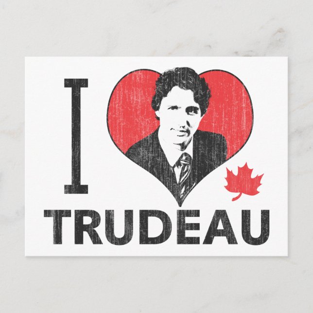 I Heart Trudeau Postkarte (Vorderseite)