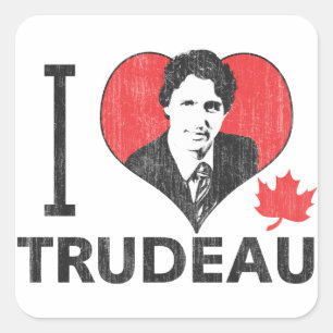 I Heart Trudeau Quadratischer Aufkleber