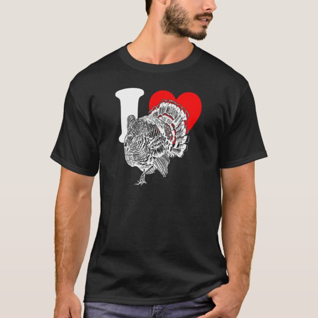 I Heart Turkey - Funny I Love Turkey, Funny Turkey T-Shirt (Vorderseite)