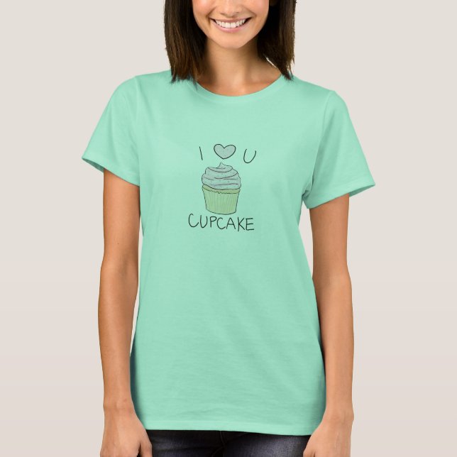 I Heart U Cupcake T-Shirt (Vorderseite)