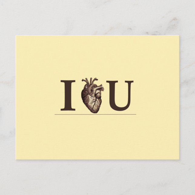 I Heart U Postkarte (Vorderseite)