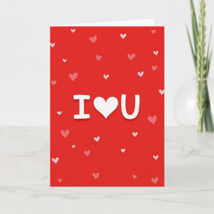 I Heart U Rote-Herzen-Karte Karte
