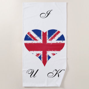 I Heart UK British Flag Strandtuch