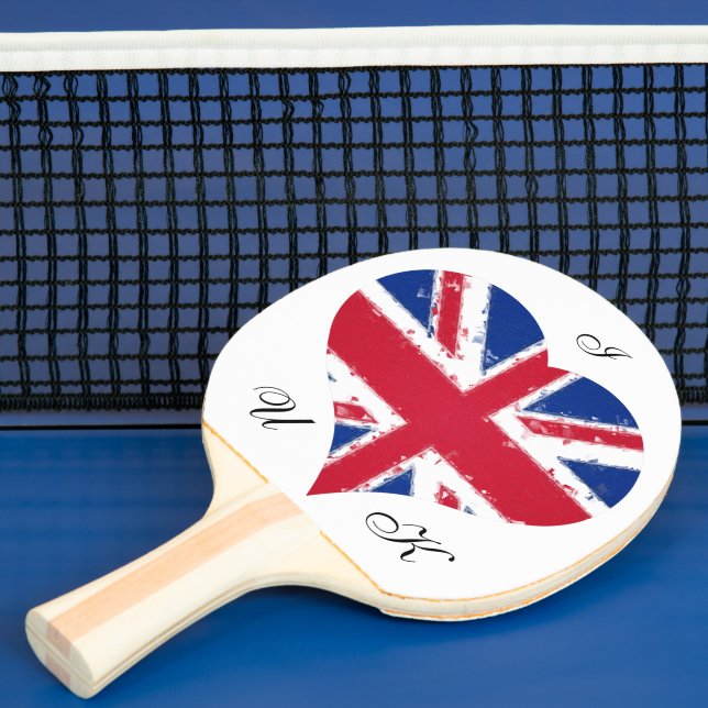 I Heart UK England Britische Flagge Tischtennis Schläger (InSitu)