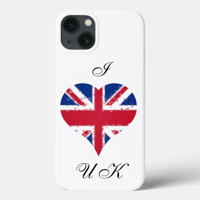 I Heart UK Grunge Britische Flagge Case-Mate iPhone Hülle (Rückseite)