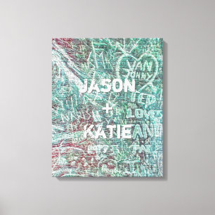 I Heart Urban Street Art Graffiti Chalk mit Namen Leinwanddruck