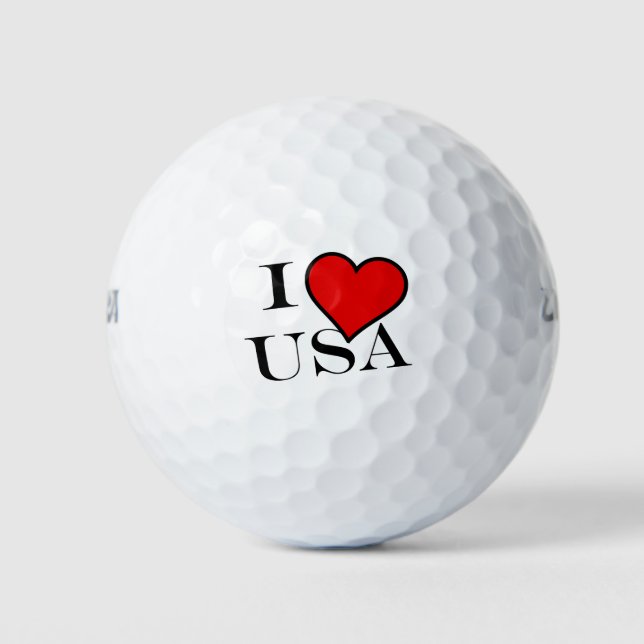 I Heart USA bk wu gbcnt Golfball (Vorderseite)