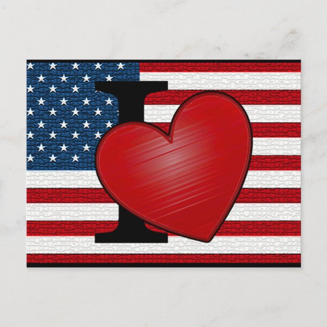 I Heart USA Postcard Postkarte (Vorderseite)
