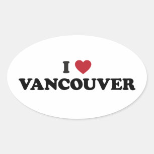 I Heart Vancouver Canada Ovaler Aufkleber