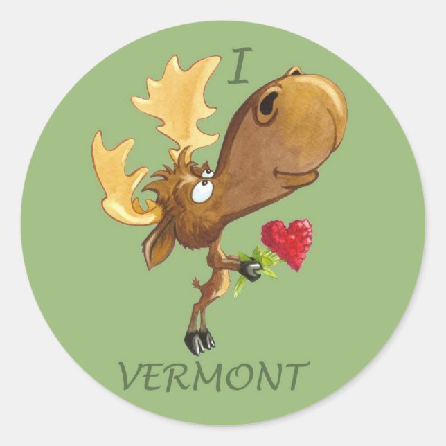 I Heart Vermont Moose Aufkleber (Vorderseite)