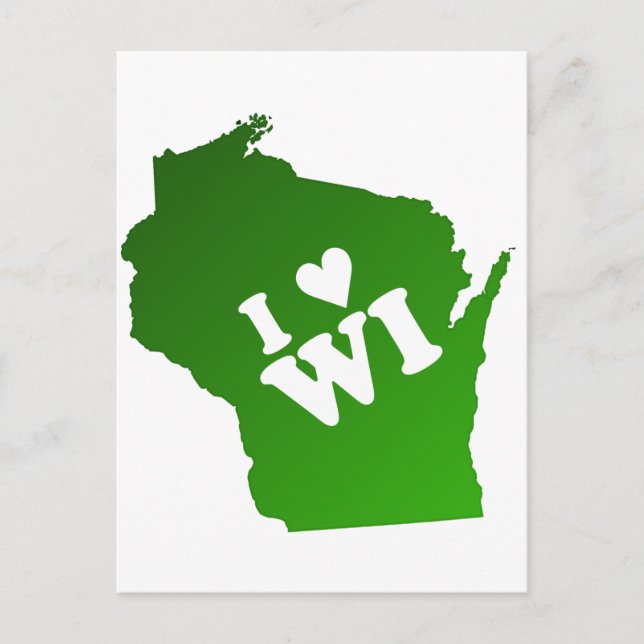 I Heart Wisconsin Postkarte (Vorderseite)