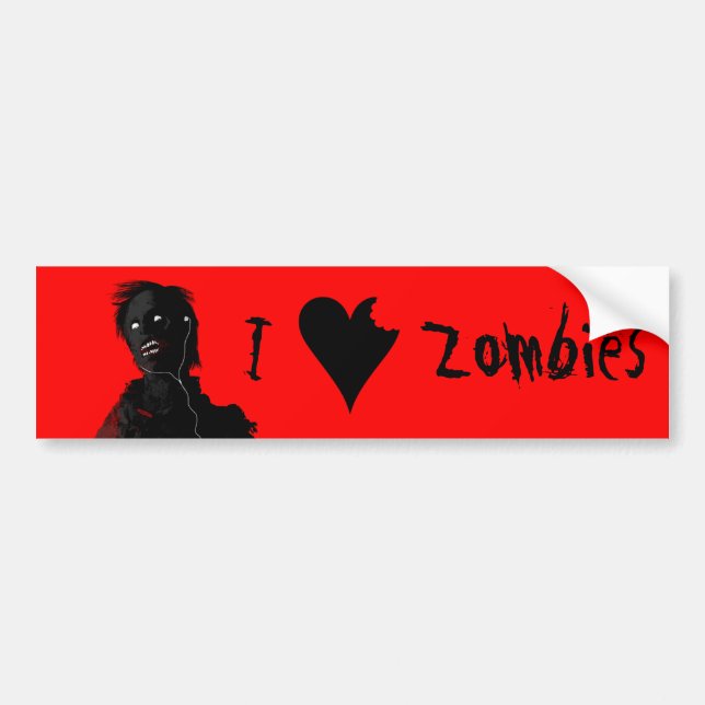 I Heart Zombies Autoaufkleber (Vorne)