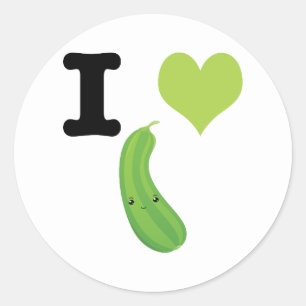 I Heart Zucchini Niedlich Kawaii Zucchini Runder Aufkleber
