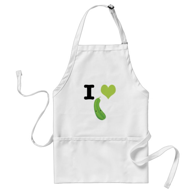 I Heart Zucchini Niedlich Kawaii Zucchini Schürze (Vorne)