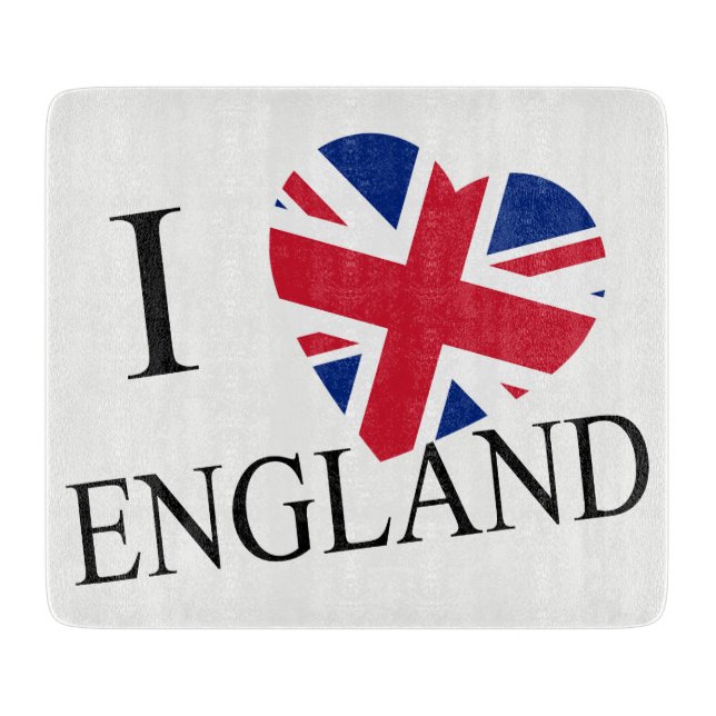 I Heartflag England bk cbcnt Schneidebrett (Vorderseite)
