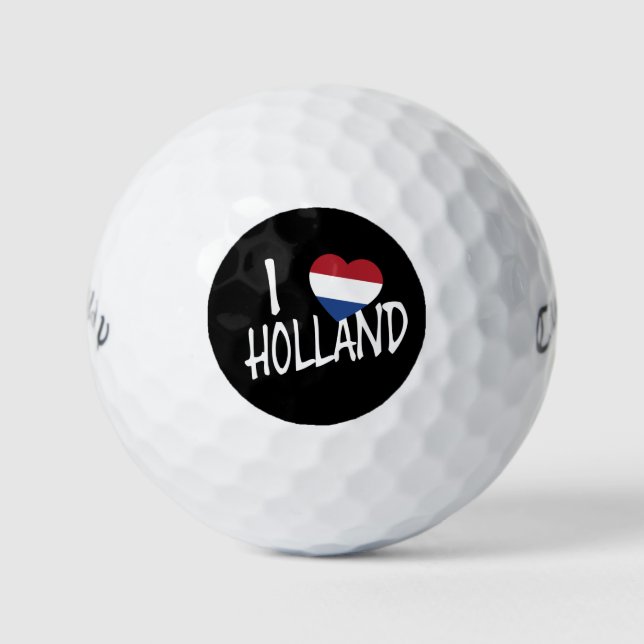 I Heartflag Holland wt auf bk cwb gbcnt Golfball (Vorderseite)