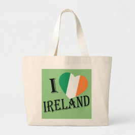 I Heartflag Ireland bk jtcnt Jumbo Stoffbeutel