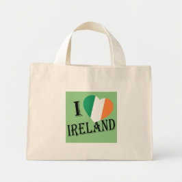 I Heartflag Ireland bk tcent Mini Stoffbeutel