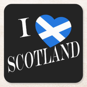 I Heartflagge Scotland Wwt Küstenlandschaft Rechteckiger Pappuntersetzer