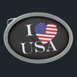 I Heartflagge USA auf bk bcnt Ovale Gürtelschnalle<br><div class="desc">Ich heartflag USA gf auf schwarzen Gürtelschnallen Design © Trinkets and Things 2017 - AHP Design. Alle Rechte vorbehalten. 080517</div>