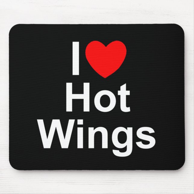 I heiße Flügel der Liebe-(Herz) Mousepad (Vorne)