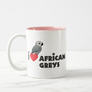 I Herz-afrikanische Grau Zweifarbige Tasse