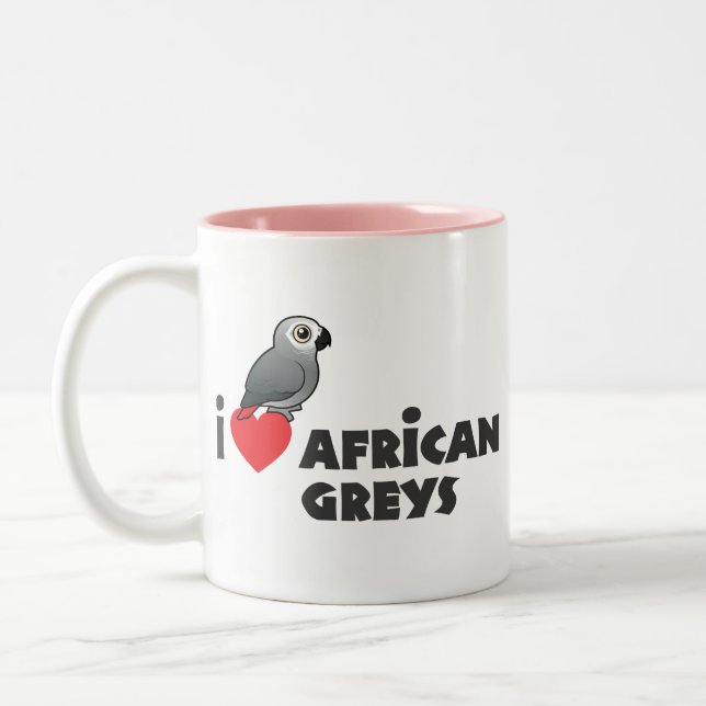 I Herz-afrikanische Grau Zweifarbige Tasse (Links)