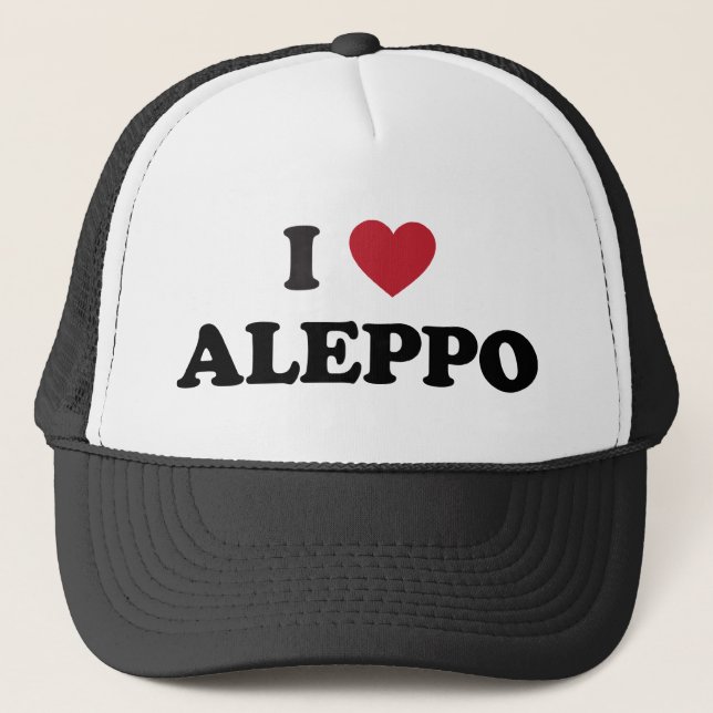 I Herz Aleppo Syrien Truckerkappe (Vorderseite)