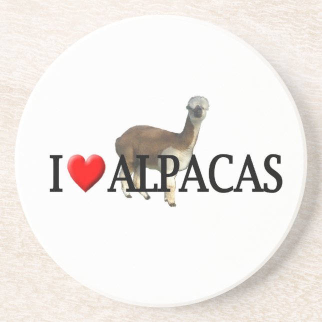 I Herz Alpacas Untersetzer (Vorne)