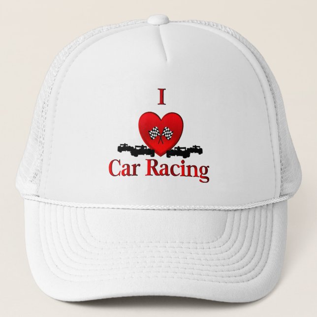 I Herz-Auto Racing Trucker Cap Truckerkappe (Vorderseite)
