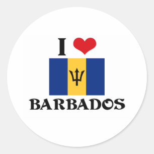 I HERZ BARBADOS RUNDER AUFKLEBER