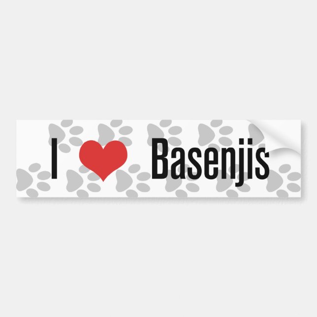 I (Herz) Basenjis Autoaufkleber (Vorne)