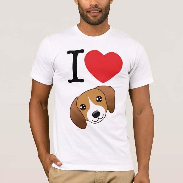 I Herz-Beagle-T - Shirt (Vorderseite)