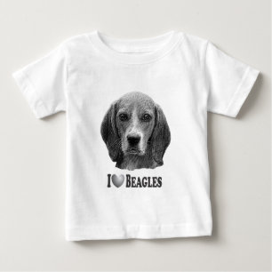 I Herz-Beagles mit Beagle-Porträt Baby T-shirt